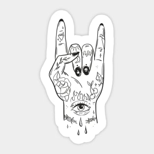 Rcok and roll tattoo hand Sticker